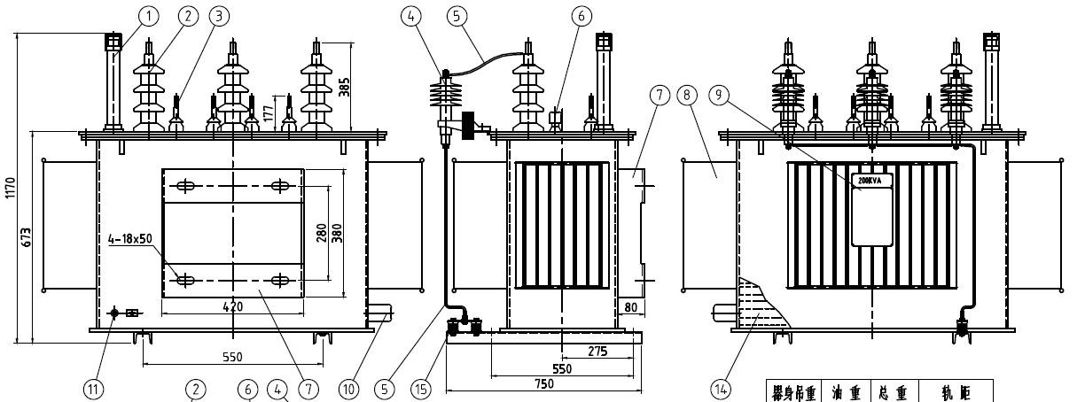 200 kva 11kv 6.6kv 0.4kv dual voltage distribution transformer 7