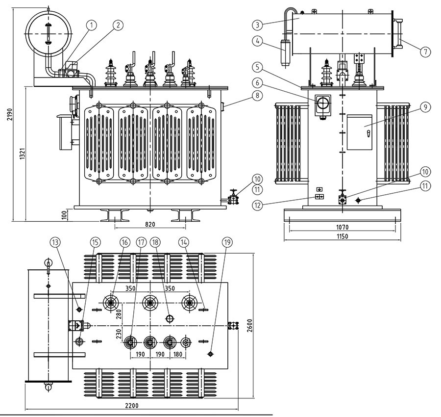 3 MVA Transformer Outline Drawing 3 MVA Transformer Outline Drawing